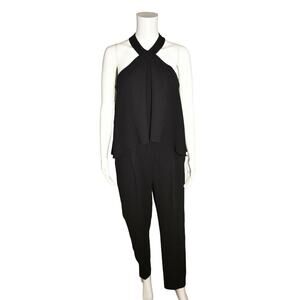 TRINA TURK $348 Black Micaela Classic Crepe Jumpsuit Halter Neckline‎ Size 4